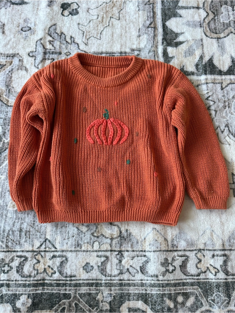Children’s Toddler Embroidered Pumpkin Sweater
